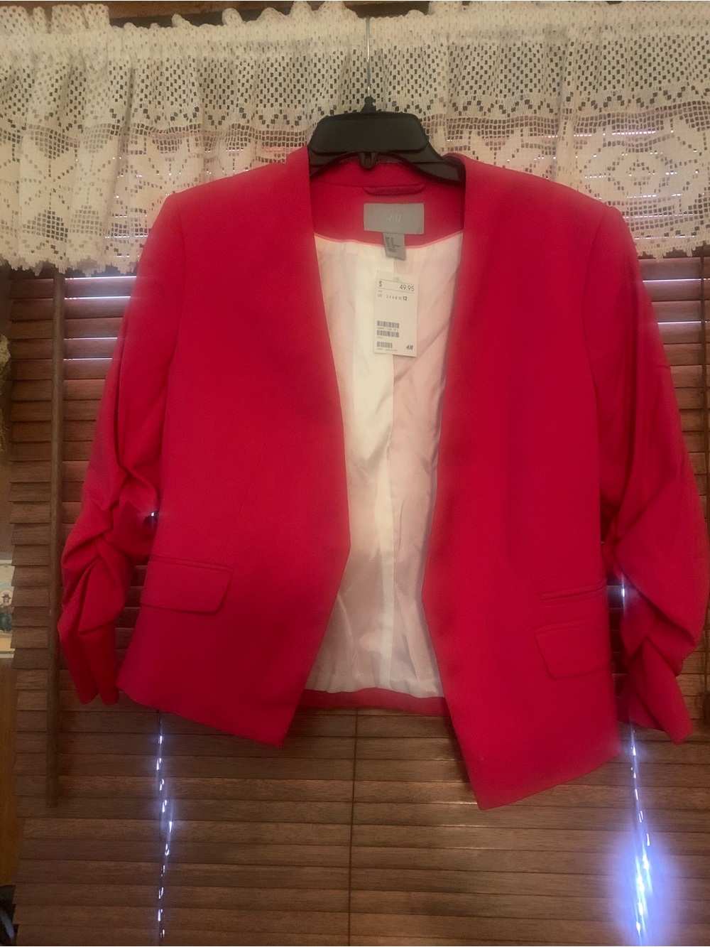 H&M Bright Pink Cropped Open Blazer